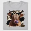 Funny Highland Cow Glasses DTF Transfer