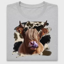 Funny Highland Cow Glasses DTF Transfer