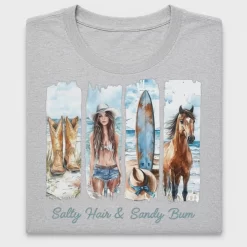 Salty Hair Sandy Bun Cowgirl DTF Transfer