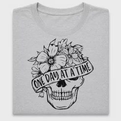 One Day at a Time Skull DTF Transfer