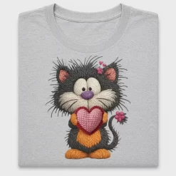 Cute Cat Holding Heart DTF Transfer