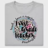 First Grade Teacher Leopard DTF Transfer