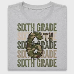 Sixth Grade Camo Number 6 DTF Transfer