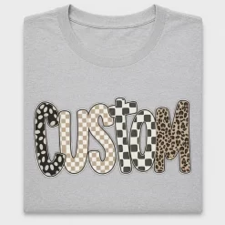Custom Text Checkered Leopard DTF Transfer