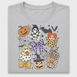 Retro Halloween Ghosts Pumpkins DTF Transfer