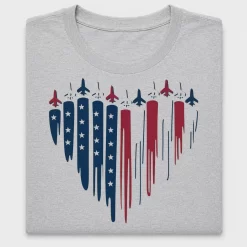 Patriotic Jet Heart DTF Transfer