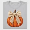 Preppy Pumpkin Lace Bow DTF Transfer