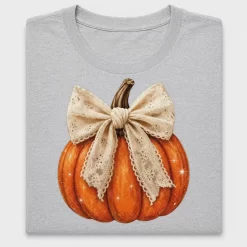 Preppy Pumpkin Lace Bow DTF Transfer