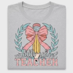 Middle School Teacher Coquette Pencil DTF Transfer
