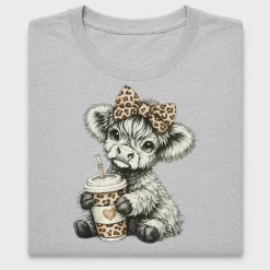 Leopard Bow Coffee Cow DTF Transfer