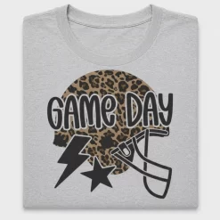 Game Day Leopard Football Helmet DTF Transfer