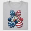 Patriotic Cherry Bow DTF Transfer