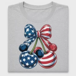 Patriotic Cherry Bow DTF Transfer