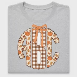 Fall Scalloped Monogram K DTF Transfer