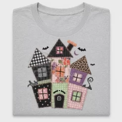 Patchwork Haunted House DTF Transfer
