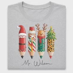 Christmas Pencil Teacher DTF Transfer