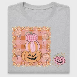 Preppy Pink Pumpkin Stack Halloween DTF Transfer