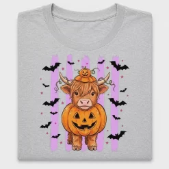 Halloween Highland Cow Pumpkin DTF Transfer