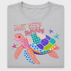 Just Keep Swimming Sea Turtle DTF Transfer