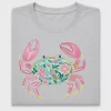 Watercolor Floral Crab DTF Transfer