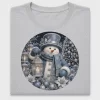 Dusty Blue Snowman Christmas DTF Transfer