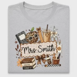 Teacher Leopard Apple DTF Transfer