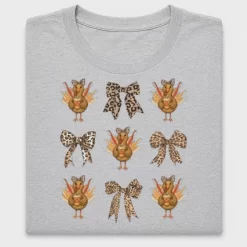 Thanksgiving Turkey Leopard Bow DTF Transfer