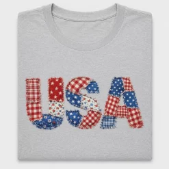 Faux Fabric USA Patriotic DTF Transfer