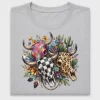 Boho Bull Skull Floral DTF Transfer