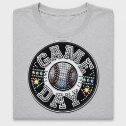 Game Day Rhinestone Baseball DTF Transfer