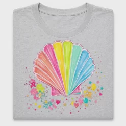 Rainbow Seashell Splatter DTF Transfer