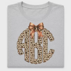 Leopard Monogram Scalloped DTF Transfer