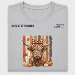 Autumn Highland Cow DTF Transfer