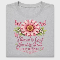 Blessed by God Loved by Jesus DTF Transfer