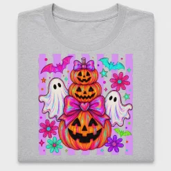 Neon Halloween Pumpkin Ghost DTF Transfer