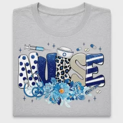 Nurse Life Floral Leopard DTF Transfer