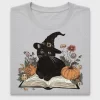 Witch Cat Book Flowers DTF Transfer