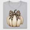 White Pumpkin Leopard Bow DTF Transfer