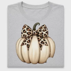 White Pumpkin Leopard Bow DTF Transfer