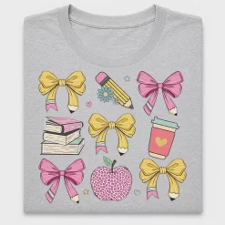 Coquette Teacher Pencil Bow DTF Transfer