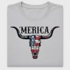 Patriotic Bull Skull DTF Transfer