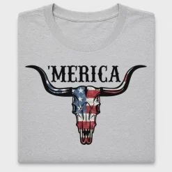 Patriotic Bull Skull DTF Transfer