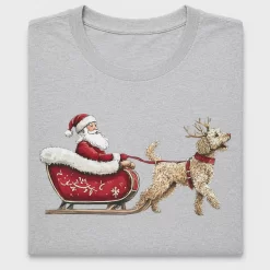 Vintage Santa Sleigh Doodle DTF Transfer