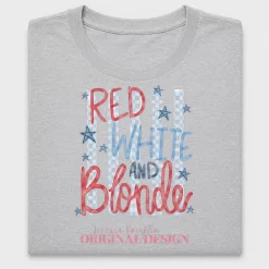 Red White and Blonde Fourth of July DTF Transfer