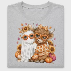 Fall Highland Cow Ghost DTF Transfer