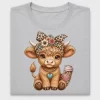 Highland Cow Leopard Bow DTF Transfer
