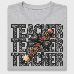Teacher Embroidery Pencil DTF Transfer