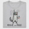 Patriotic Raccoon DTF Transfer - Feral but Free