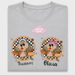Checkered Kids Turkey DTF Transfer