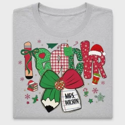 Preppy Christmas Teacher DTF Transfer